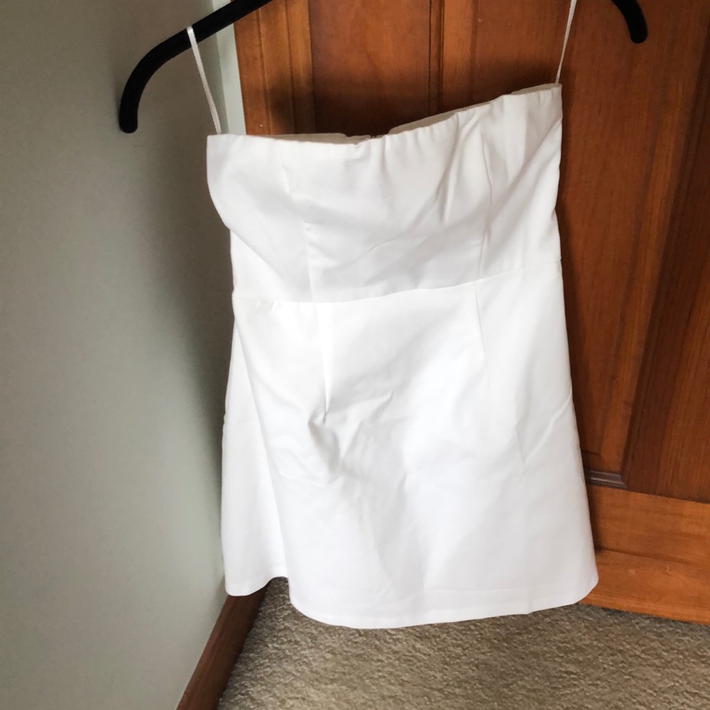 white strapless dress